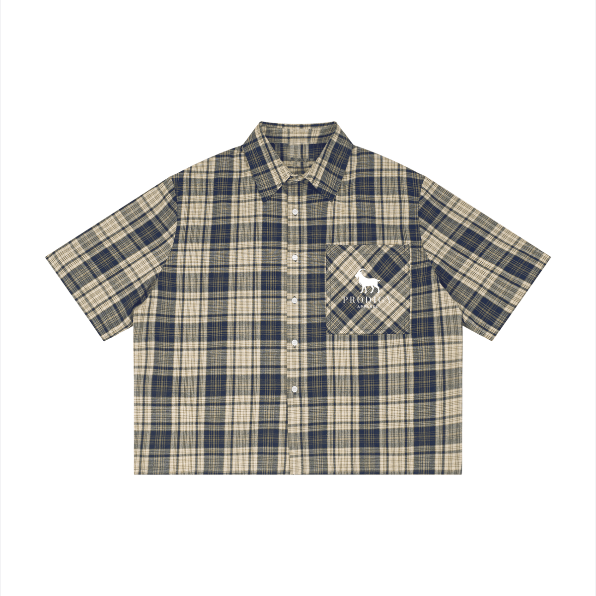 Unisex Plaid Boxy Short Sleeve Shirt