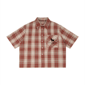 Unisex Plaid Boxy Short Sleeve Shirt