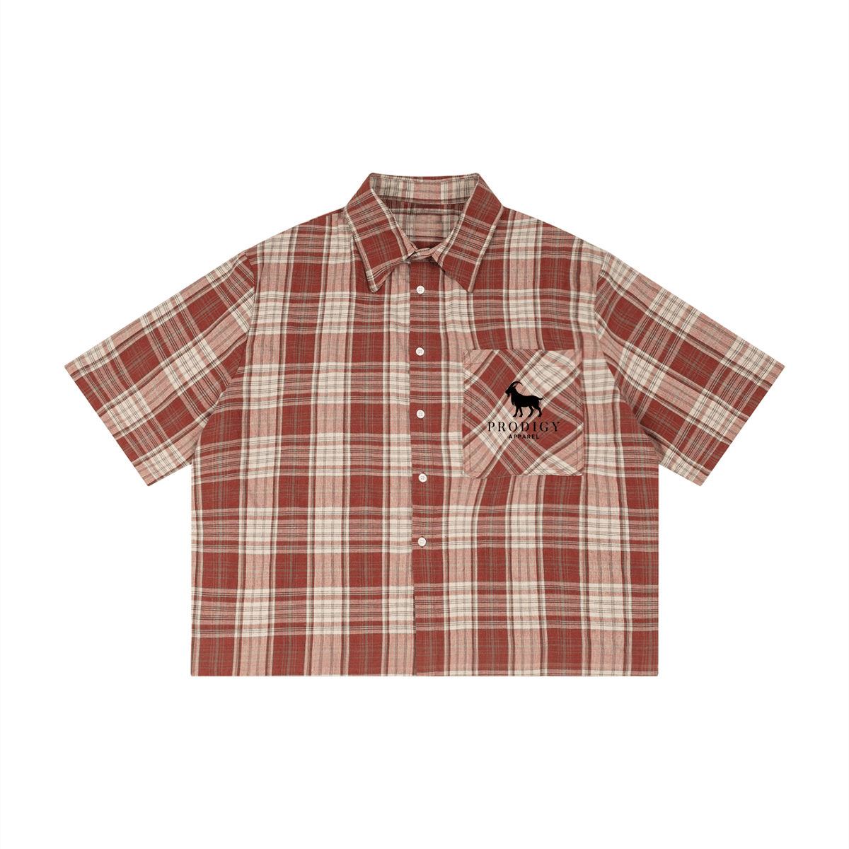 Unisex Plaid Boxy Short Sleeve Shirt